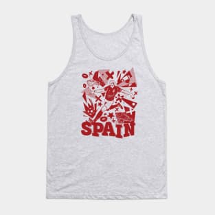 Vintage Spanish Football // Retro Grunge Spain Soccer 2022 Tank Top